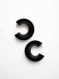 Proenza Schouler Flat image of Leather Hoop Earrings in black