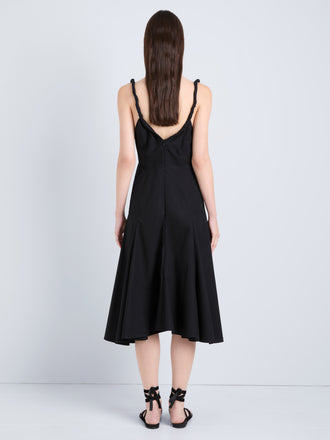 Proenza Schouler Back on Model Image of Leo Dress in Classic Cotton Shirting in Black