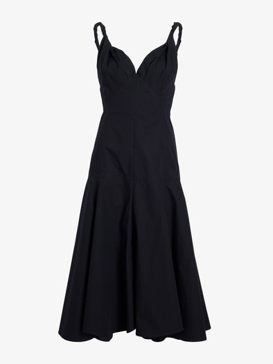 Proenza Schouler Still Life Image of Leo Dress in Classic Cotton Shirting in Black