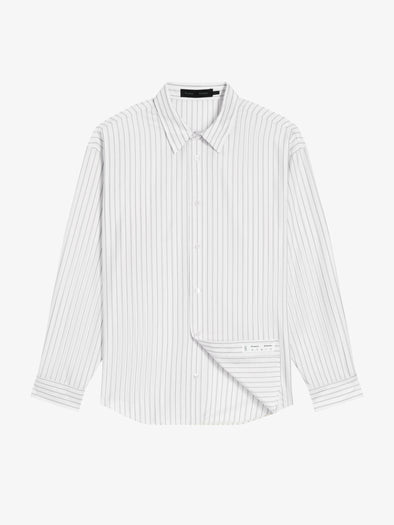 Proenza Schouler Still Life image of Louis Shirt in Stripe Silk in White/ Black
