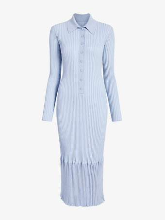 Proenza Schouler Still life image of Luiza Dress in Sunburst Rib in Pale Blue
