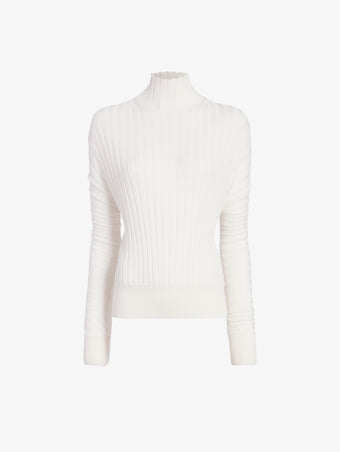 Proenza Schouler Still Life image of Luiza Sweater in Sunburst Rib in White