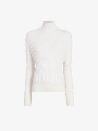 Proenza Schouler Still Life image of Luiza Sweater in Sunburst Rib in White