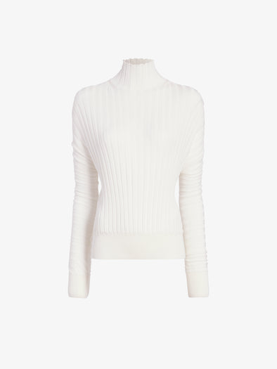 Proenza Schouler Still Life image of Luiza Sweater in Sunburst Rib in White