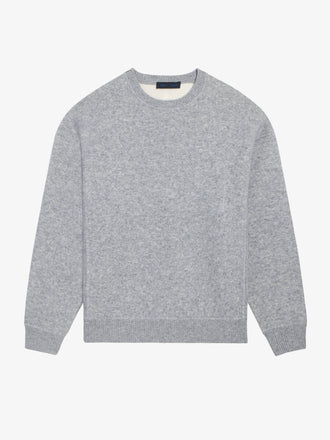 Proenza Schouler Still Life image of Zach Sweater in Double Face in Heather Gray