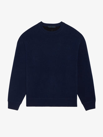 Proenza Schouler Still Life image of Zach Sweater in Double Face in Navy