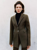 Proenza Schouler Campaign image of Maera Jacket in Bi-Stretch Double Wool 