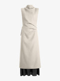 Proenza Schouler Still life Image of MAILA DRESS IN STRETCH WOOL CREPE in Macadamaia
