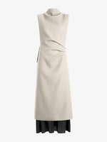 Proenza Schouler Still life Image of MAILA DRESS IN STRETCH WOOL CREPE in Macadamaia
