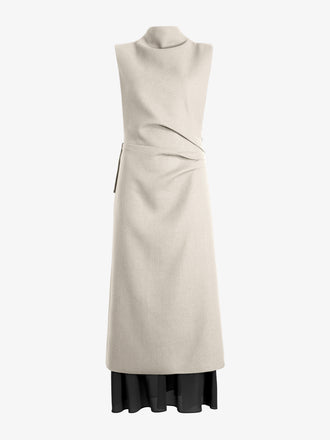 Proenza Schouler Still life Image of MAILA DRESS IN STRETCH WOOL CREPE in Macadamaia