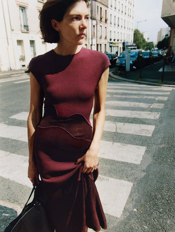 Proenza Schouler Campaign image of Maissa Dress in Compact Stretch Viscose 