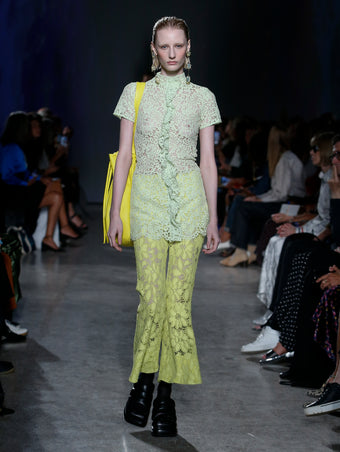 yellow lace top and pants