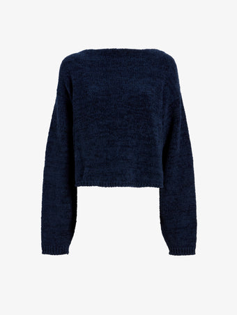 Proenza Schouler Still Life image of Maddox Sweater in Marled Cotton in Navy Black Ombre