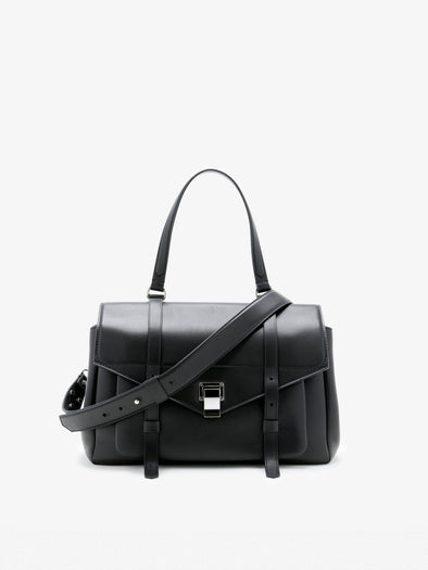 Proenza Schouler Front Still Life Image of Medium PS1 Walker in Smooth Calf in Black