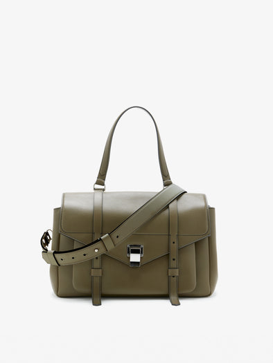 Proenza Schouler Front Still Life Image of Medium PS1 Walker in Smooth Calf in Fatigue