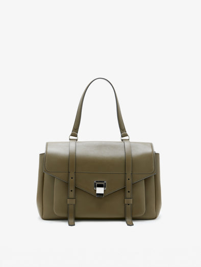 Proenza Schouler Front Still Life Image of Medium PS1 Walker in Smooth Calf in Fatigue