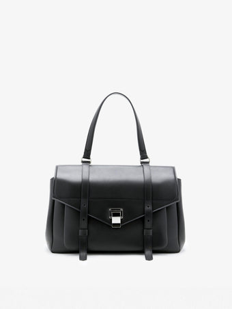 Proenza Schouler Front Still Life Image of Medium PS1 Walker in Smooth Calf in Black