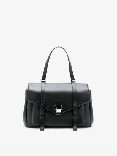 Proenza Schouler Front Still Life Image of Medium PS1 Walker in Smooth Calf in Black
