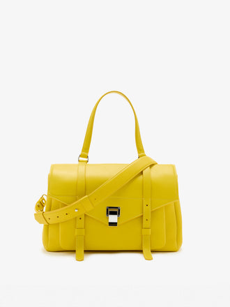 Proenza Schouler Front Still Life Image of Medium PS1 Walker in Smooth Calf in Yellow