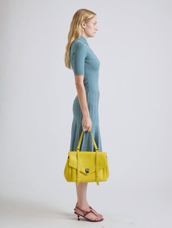 Proenza Schouler On Model Image of Medium PS1 Walker in Smooth Calf in Yellow