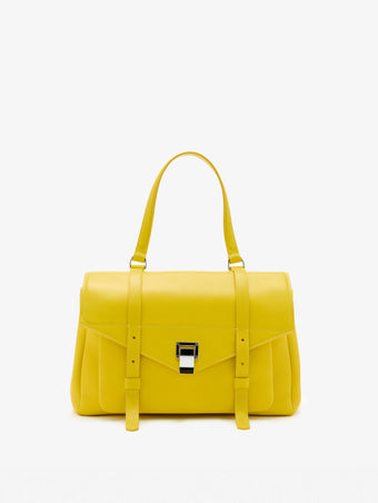 Proenza Schouler Front Still Life Image of Medium PS1 Walker in Smooth Calf in Yellow