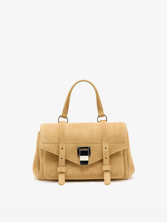 Proenza Schouler Front Still life Image of Mini PS1 Walker in Calf Suede in Hazelnut