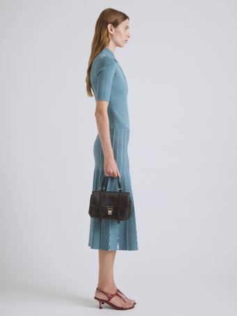 Proenza Schouler On Model Image of Mini PS1 Walker in Smooth Calf in Black 