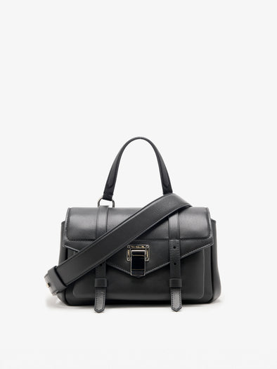 Proenza Schouler Front Still Life Image of Mini PS1 Walker in Smooth Calf in Black 