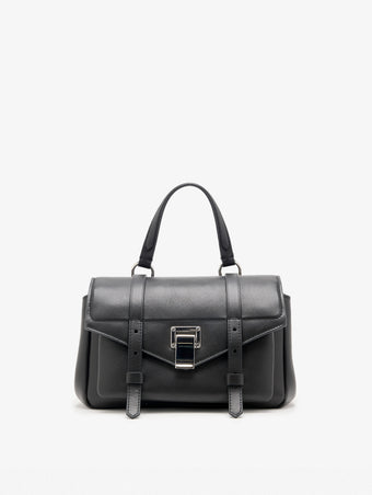 Proenza Schouler Front Still Life Image of Mini PS1 Walker in Smooth Calf in Black 