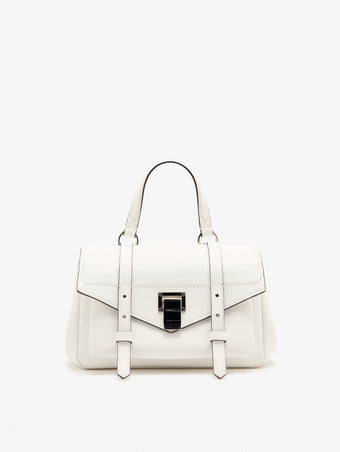 Proenza Schouler Front Still Life Image of Mini PS1 Walker in Smooth Calf in Optic White