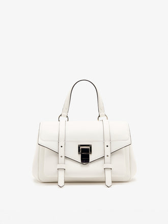 Proenza Schouler Front Still Life Image of Mini PS1 Walker in Smooth Calf in Optic White