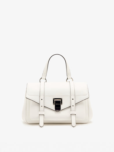 Proenza Schouler Front Still Life Image of Mini PS1 Walker in Smooth Calf in Optic White