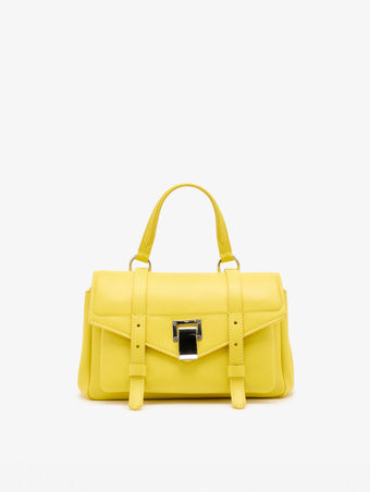 Proenza Schouler Front Still Life Image of Mini PS1 Walker in Smooth Calf in Yellow