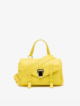 Proenza Schouler Front Still Life Image of Mini PS1 Walker in Smooth Calf in Yellow