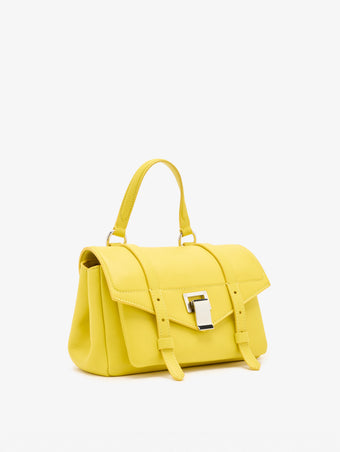 Proenza Schouler Side Still Life Image of Mini PS1 Walker in Smooth Calf in Yellow