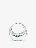 Proenza Schouler Front image of Mini Slide Bag in Crinkle Metallic in Silver