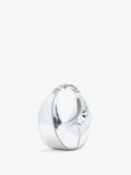 Proenza Schouler Side image of Mini Slide Bag in Crinkle Metallic in Silver