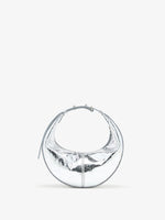 Proenza Schouler Back image of Mini Slide Bag in Crinkle Metallic in Silver