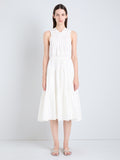 Proenza Schouler Front full length image of Misha Dress in Compact Eco Poplin in white