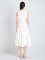 Proenza Schouler Back full length image of Misha Dress in Compact Eco Poplin in white