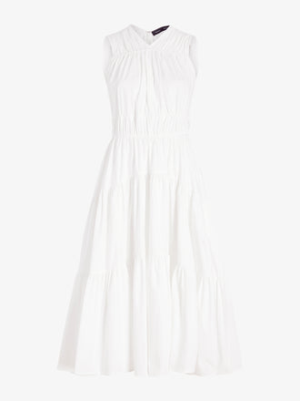Proenza Schouler still life image of Misha Dress in Compact Eco Poplin in white