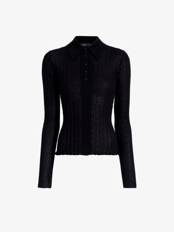 Proenza Schouler Still Life image of Monet Top in Fine Bobble Knit in Black