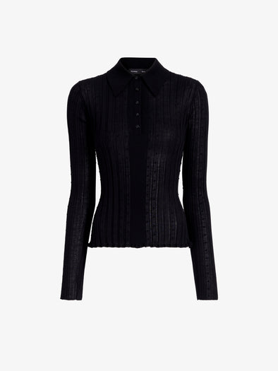 Proenza Schouler Still Life image of Monet Top in Fine Bobble Knit in Black