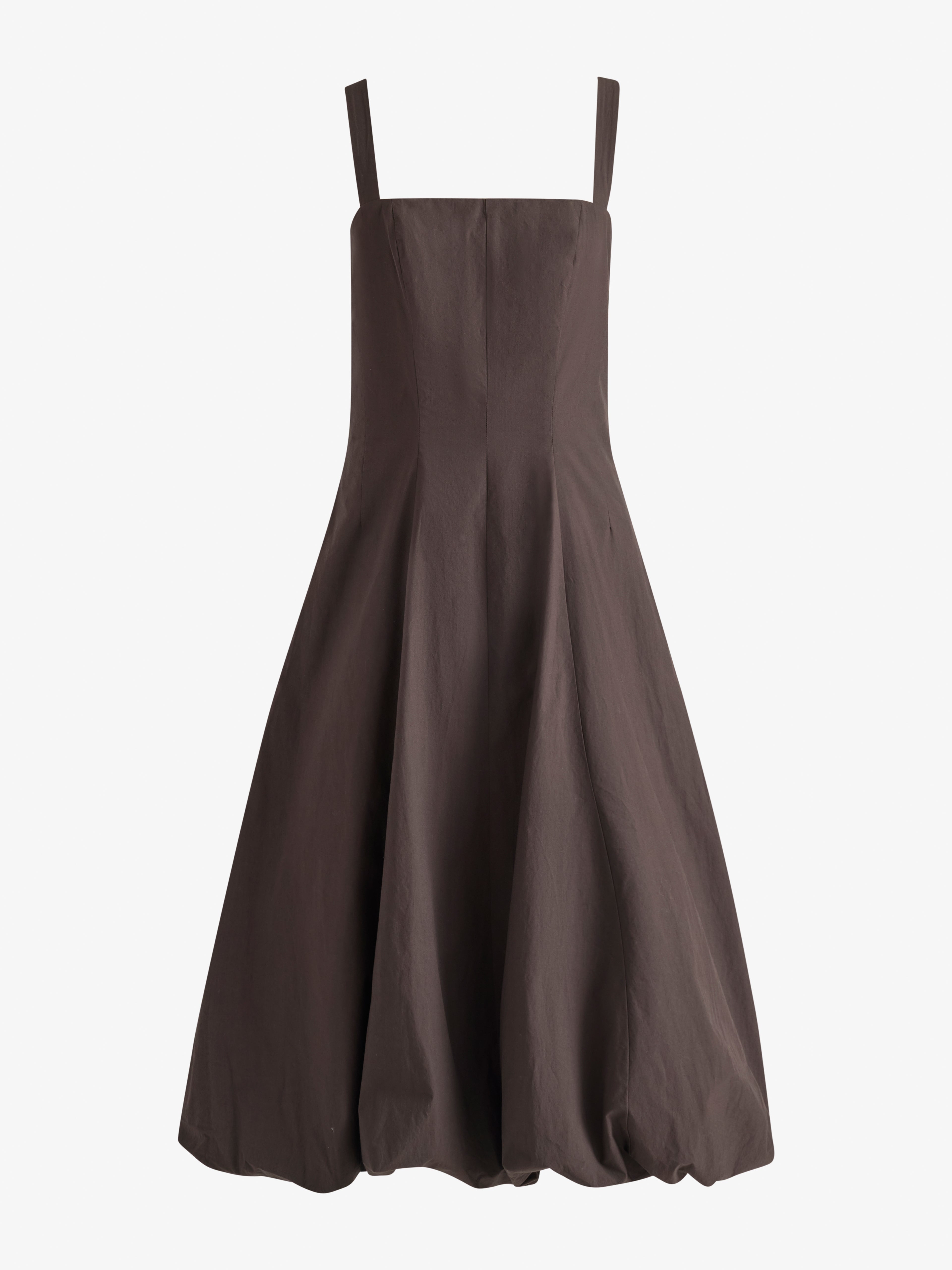 Proenza Schouler White Label Ella Dress in Rumpled Cotton - Coffee