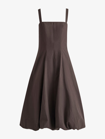 Proenza Schouler Still Life image of Ella Dress in Rumpled Cotton in Coffee