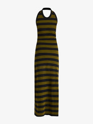 Proenza Schouler Still life image of Frann Dress in Cotton Stripe in Black Multi