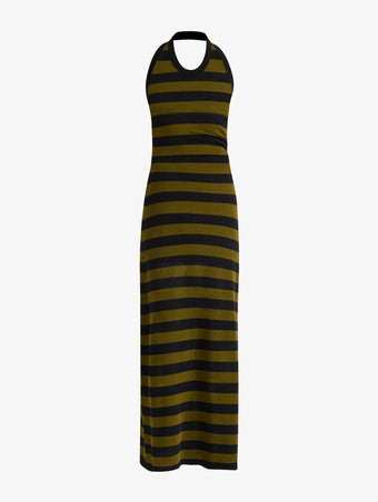 Proenza Schouler Still life image of Frann Dress in Cotton Stripe in Black Multi