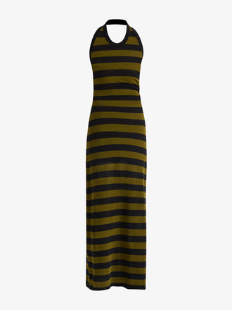 Proenza Schouler Still life image of Frann Dress in Cotton Stripe in Black Multi