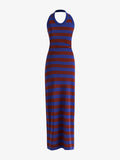 Proenza Schouler Still life image of Frann Dress in Cotton Stripe in Sapphire Multi