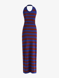 Proenza Schouler Still life image of Frann Dress in Cotton Stripe in Sapphire Multi